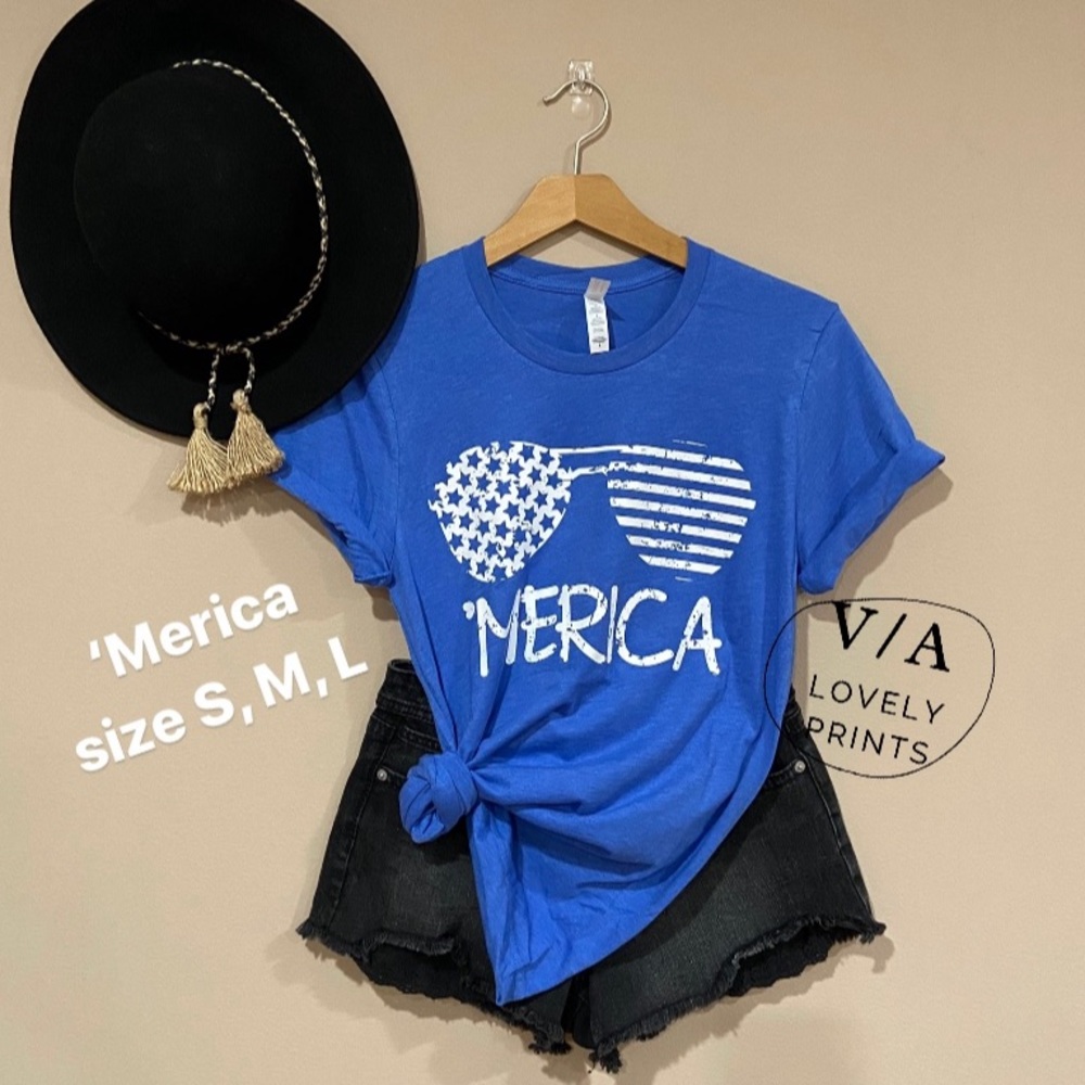 Blue ‘Merica Printed Tee Shirt